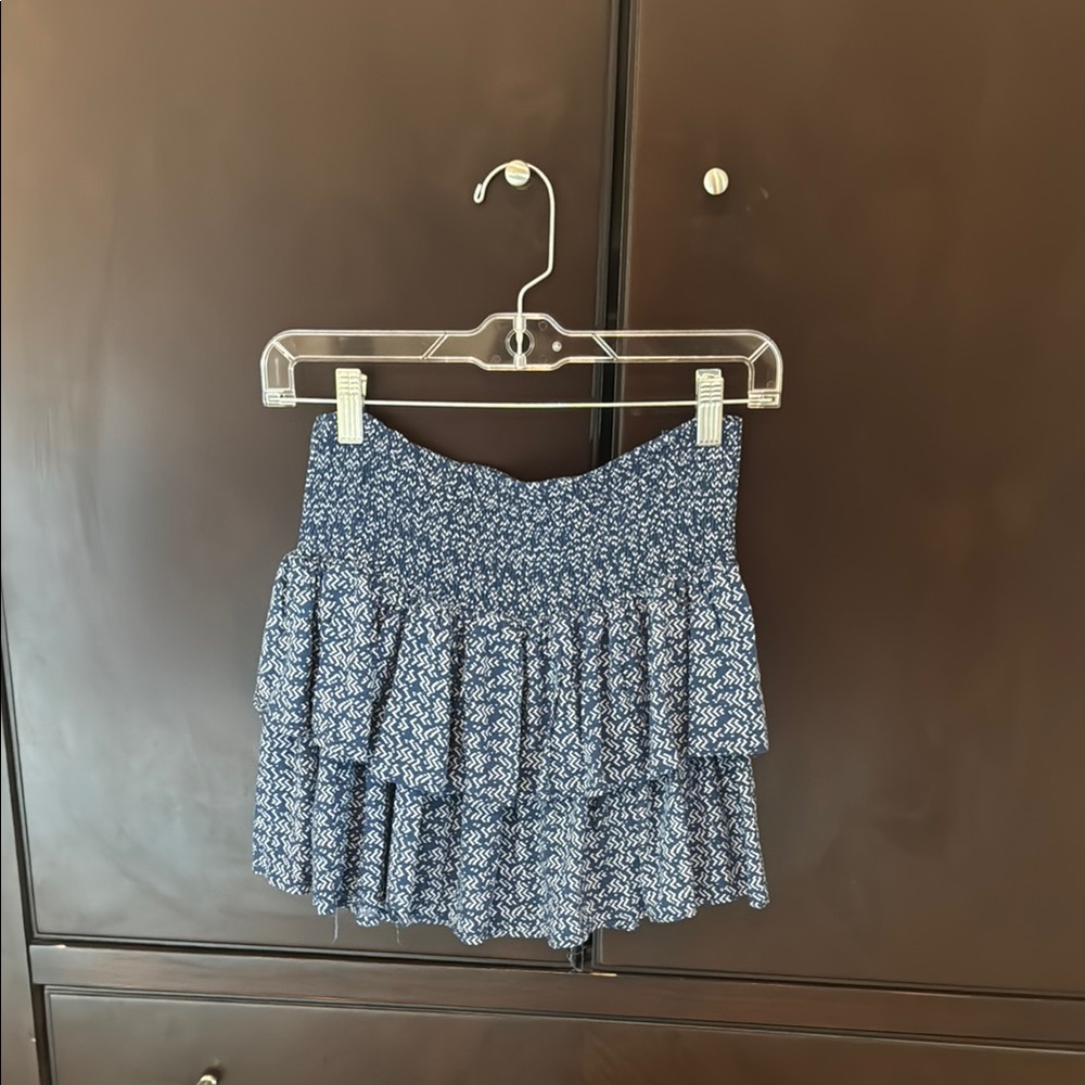 Aeropostale Blue Boho Patterned Tiered Skirt
